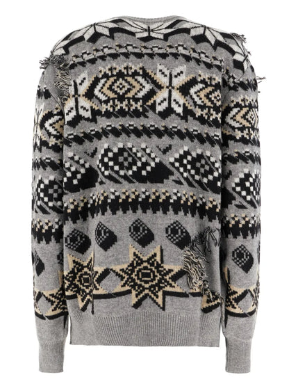 Wolf-Motif Sweater