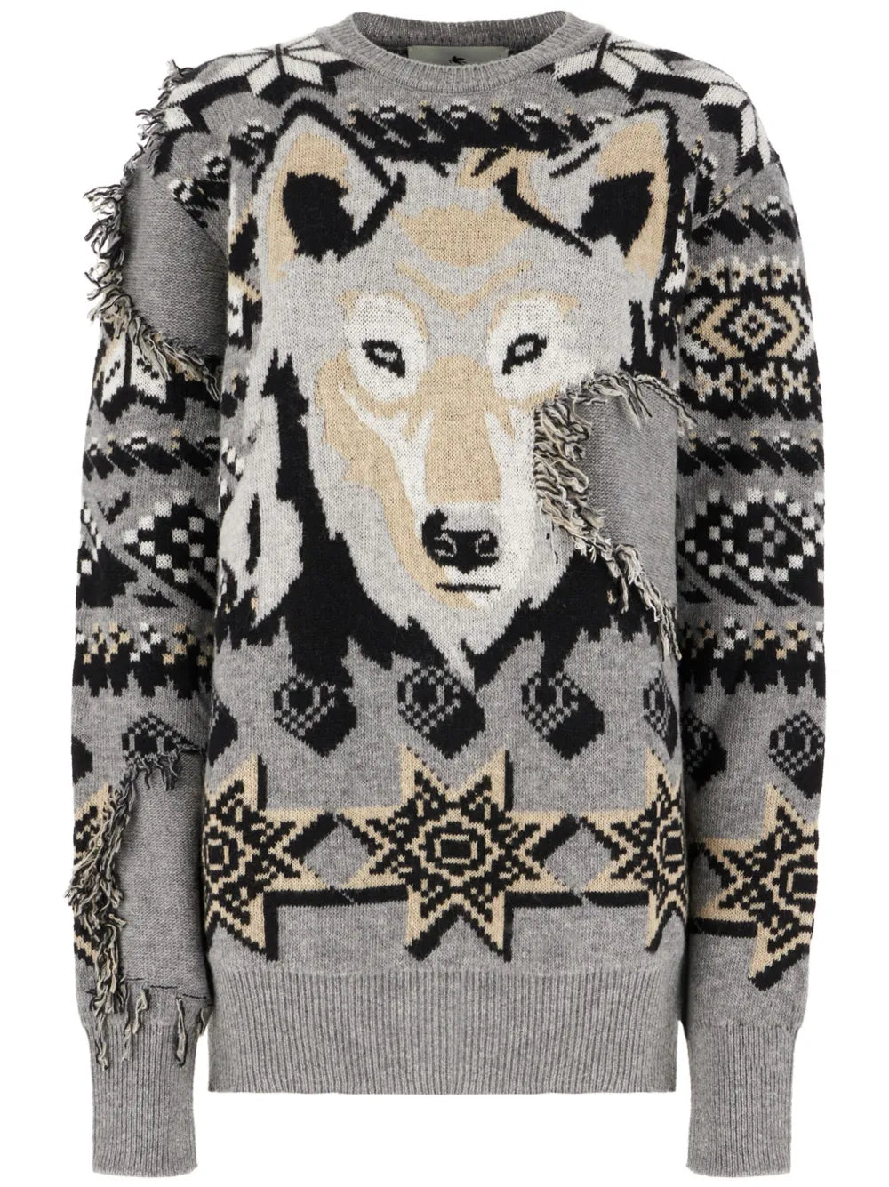 Wolf-Motif Sweater