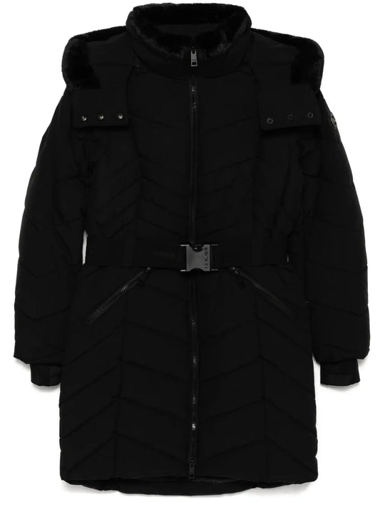 Chevron 3/4 Belted Scuba Coat