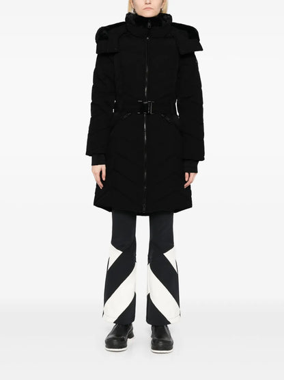 Chevron 3/4 Belted Scuba Coat
