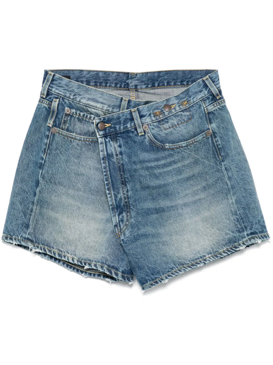 Crossover Denim Shorts