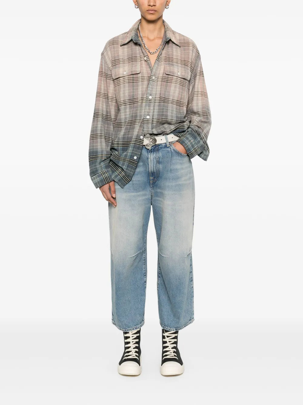 Wide-Leg Cropped Jeans