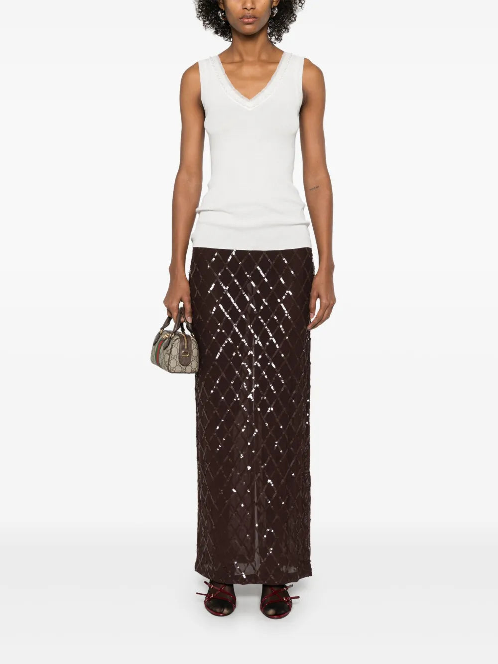Sequinned Maxi Skirt