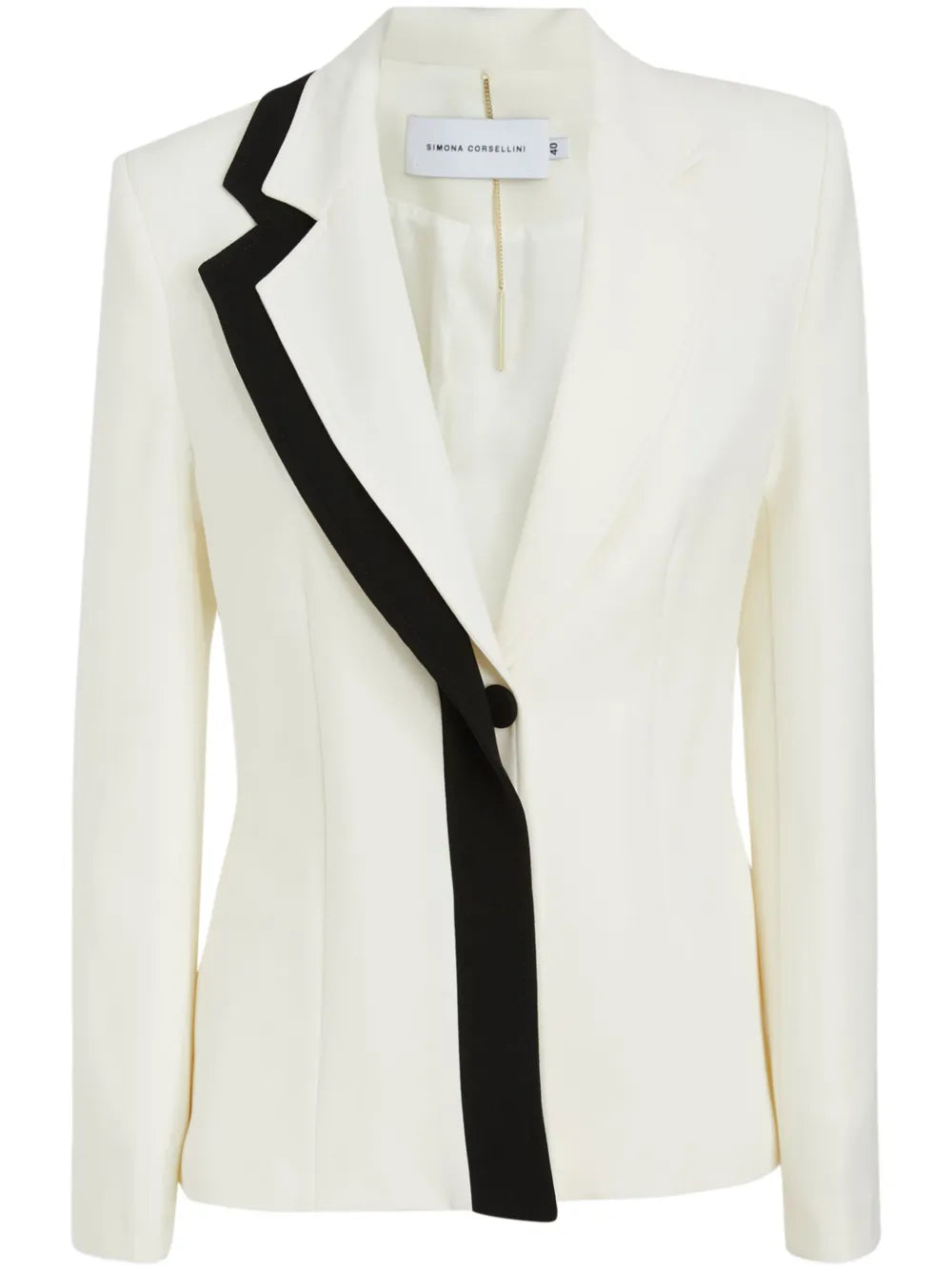 Contrast-Lapel Blazer