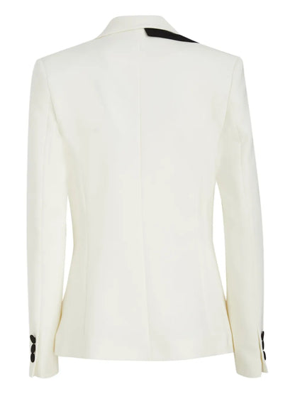 Contrast-Lapel Blazer