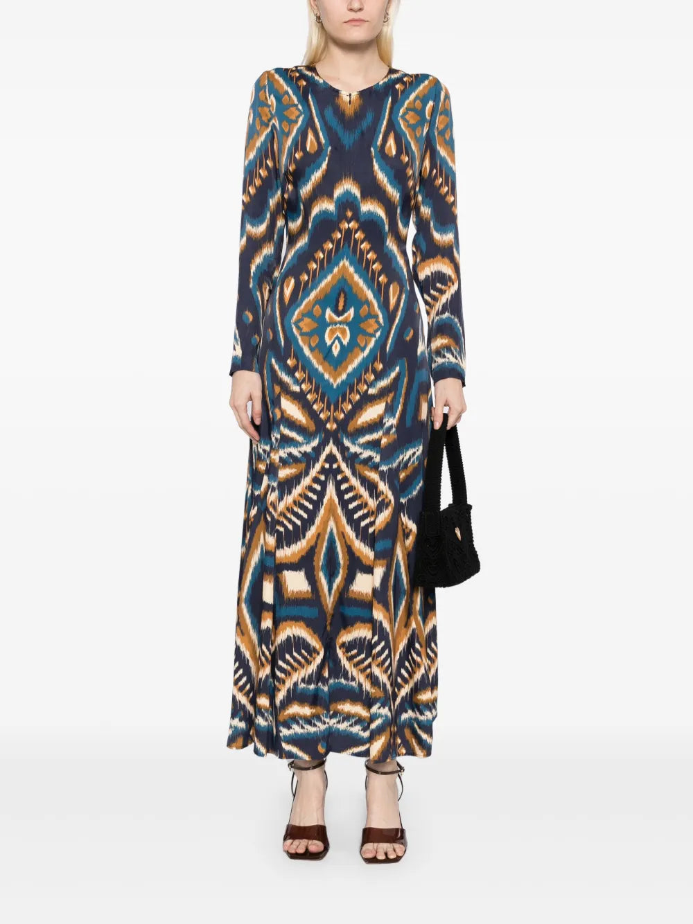 Long Sleeve Satin Maxi Dress