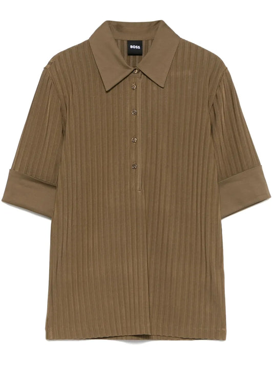 Ribbed Polo Top