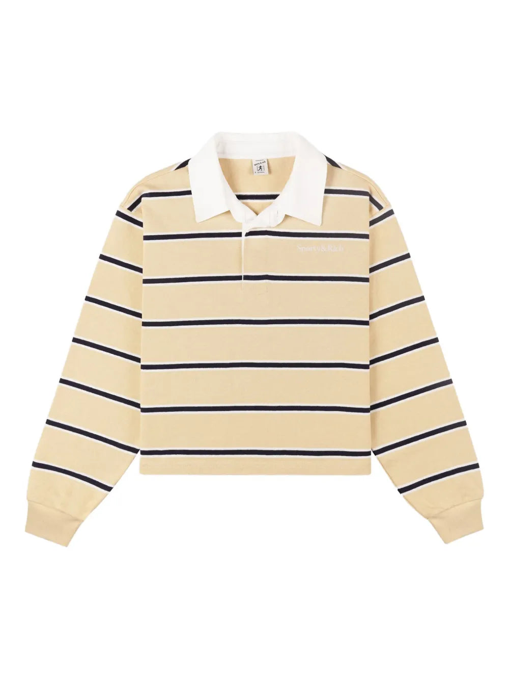 Serif Logo-Embroidered Cropped Polo Shirt