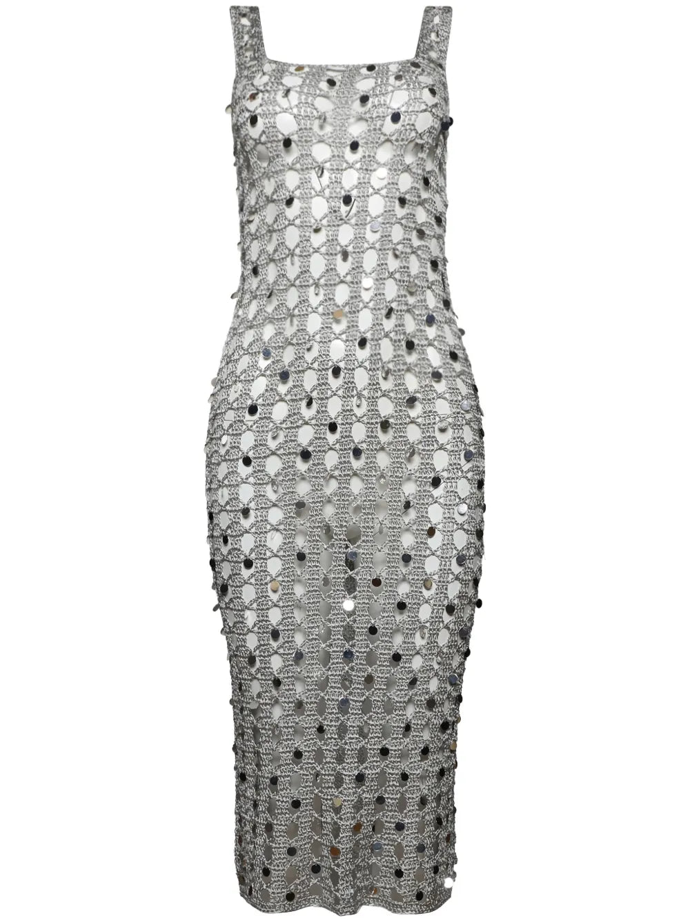 Embellished Crochet Midi Dress