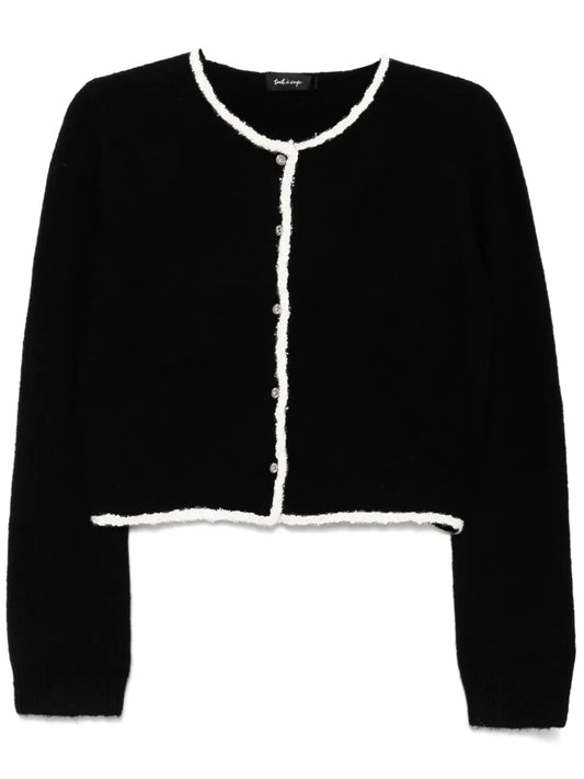 Contrast-Trim Cardigan