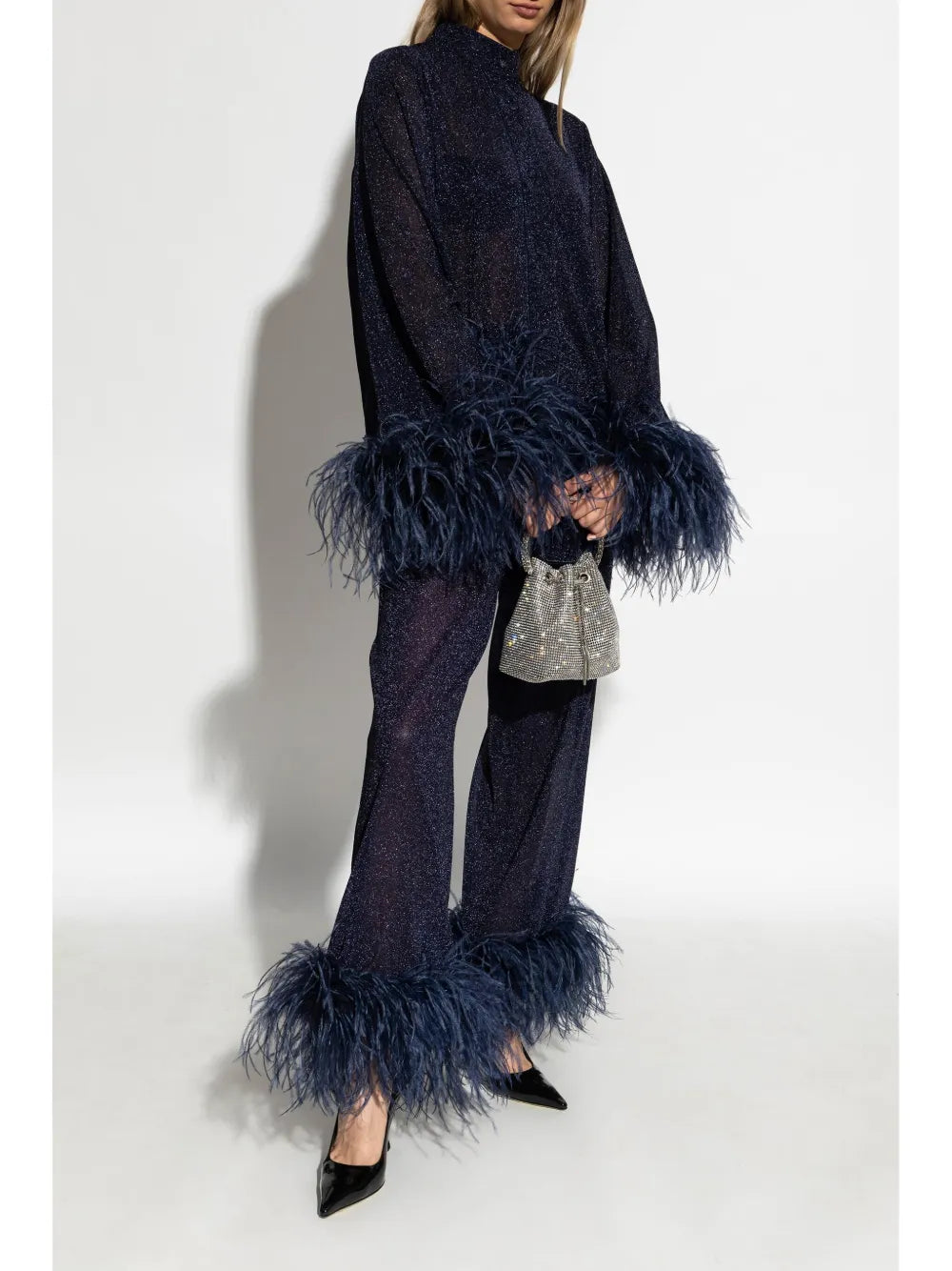 Feather-Embellished Blouse