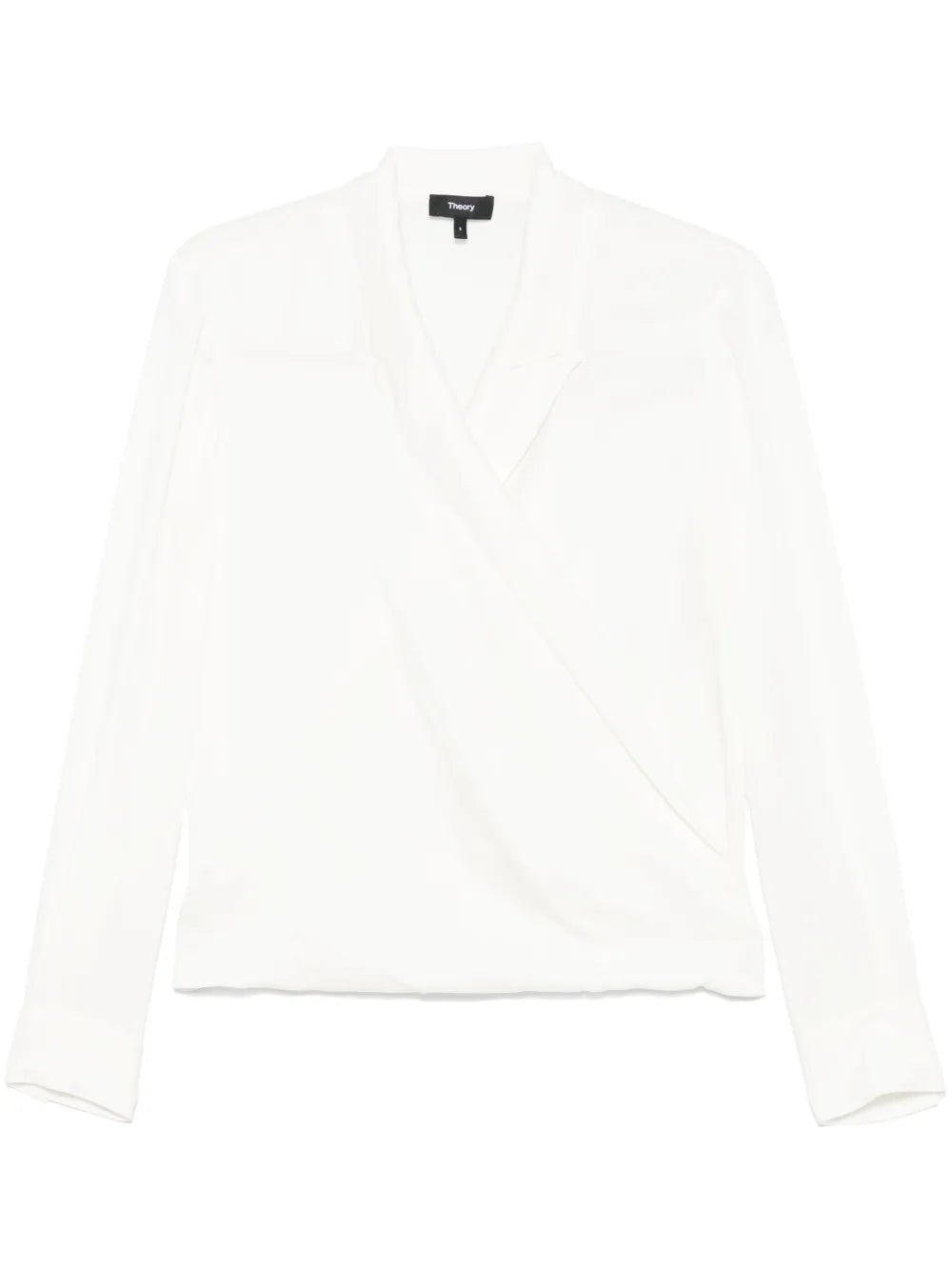 Peak-Lapels Wrap Blouse
