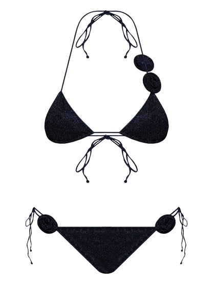 Rose-Appliqué Bikini