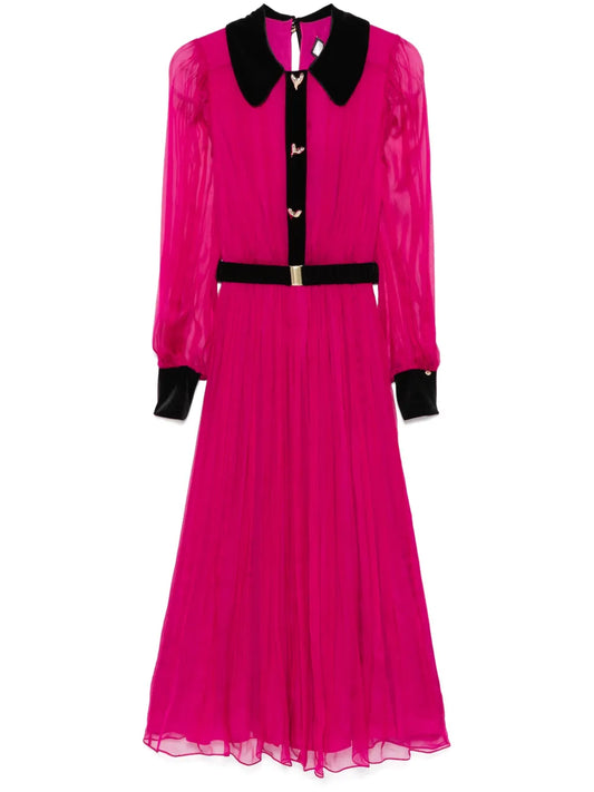 Belted Silk Midi Dress