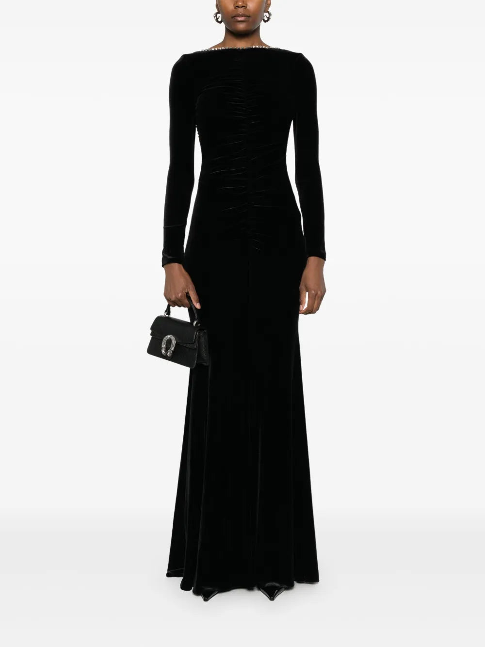 Velvet Backless Maxi Dress