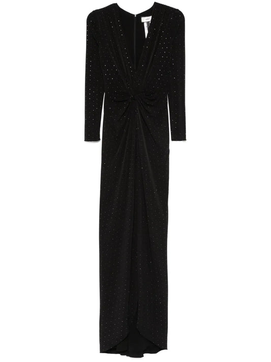 Rhinestone-Embellished Maxi Dress
