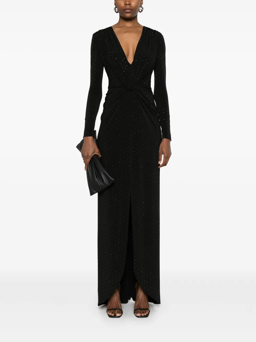 Rhinestone-Embellished Maxi Dress