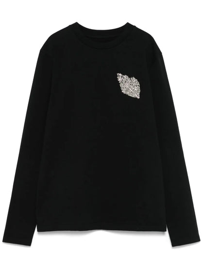 Brooch-Detail T-Shirt