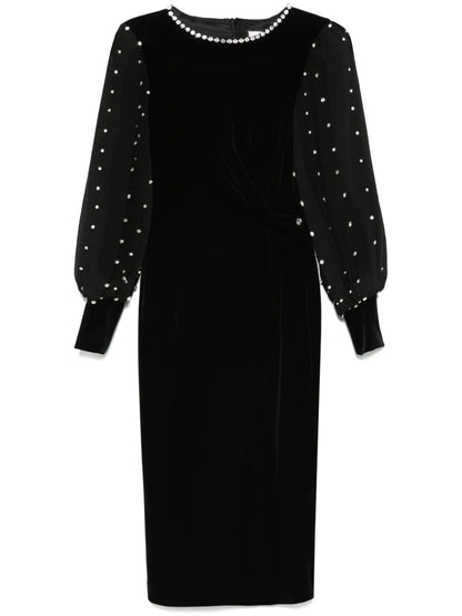 Crystal-Embellished Midi Dress