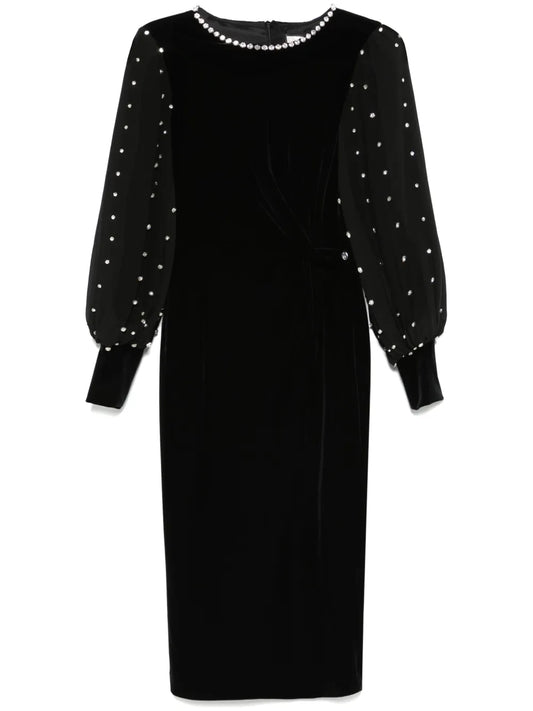 Crystal-Embellished Midi Dress