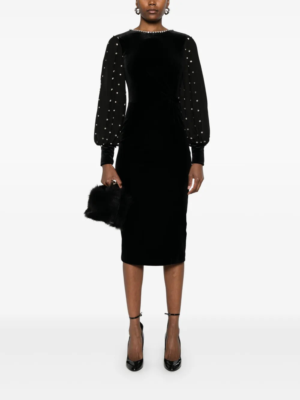 Crystal-Embellished Midi Dress