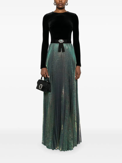 Embellished Lamé Maxi Dress