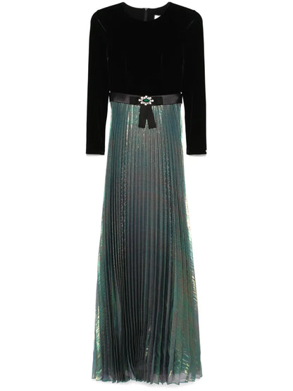 Embellished Lamé Maxi Dress