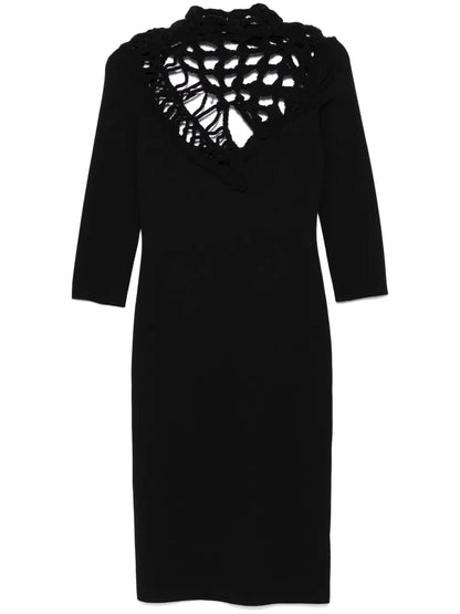 Open-Knit Detailed Midi Dress