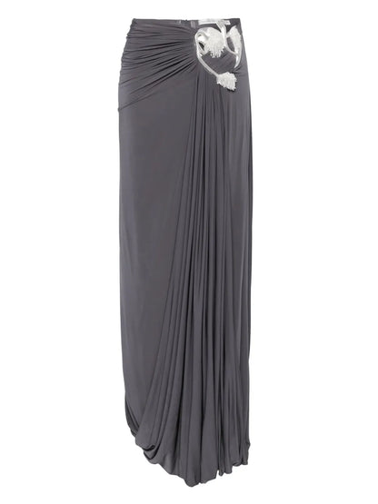 Sculptured Loop Drape Maxi Skirt