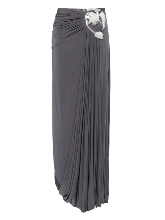 Sculptured Loop Drape Maxi Skirt