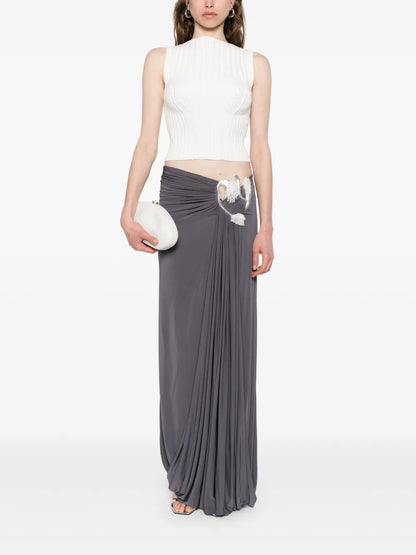 Sculptured Loop Drape Maxi Skirt