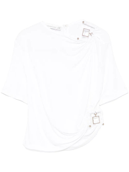 Quartz-Embellishment Crop Top