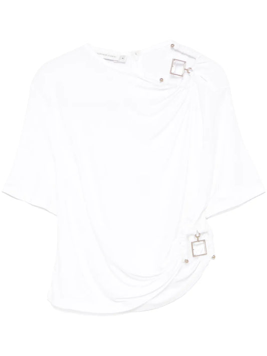 Quartz-Embellishment Crop Top