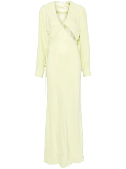 Cross-Cut Silk Maxi Dress