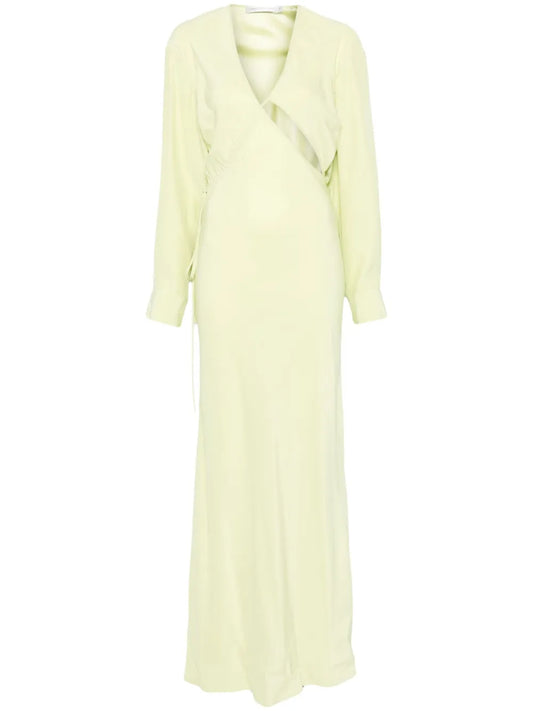 Cross-Cut Silk Maxi Dress