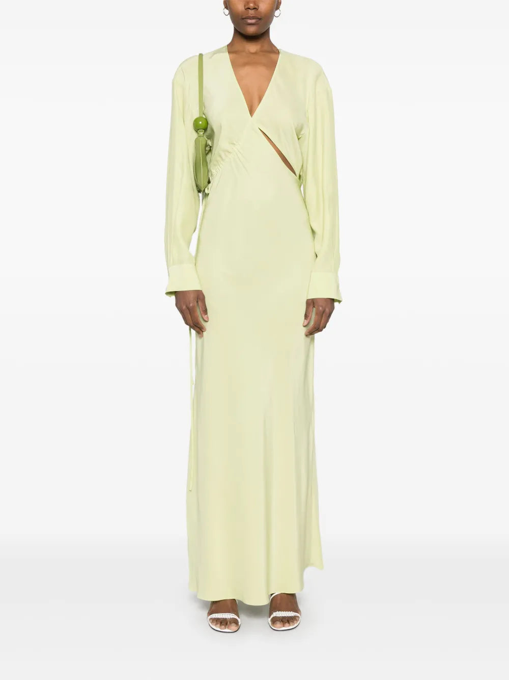 Cross-Cut Silk Maxi Dress