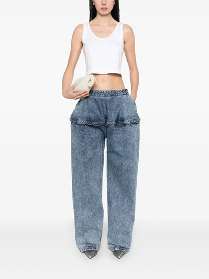 Peplum-Waist Jeans