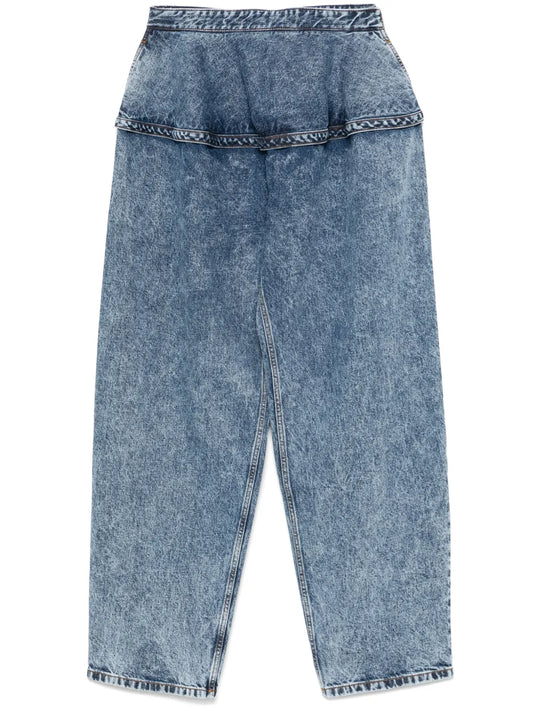 Peplum-Waist Jeans