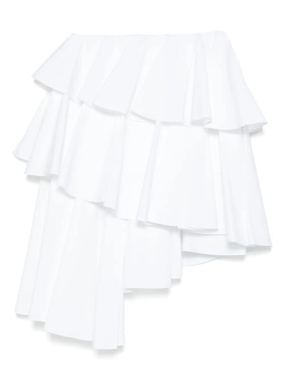 Tiered Assymetric Mini Skirt