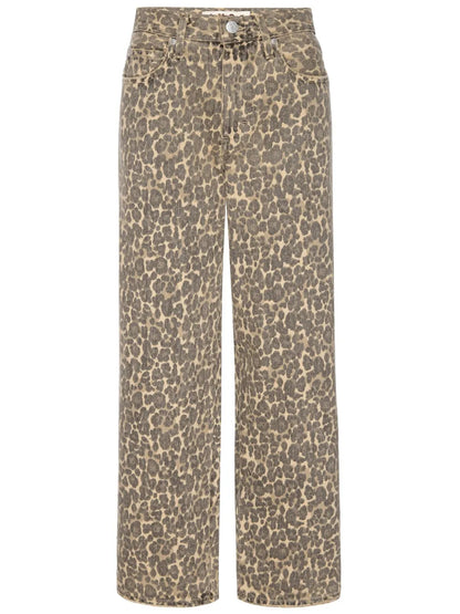 Leopard-Print Straight-Leg Jeans