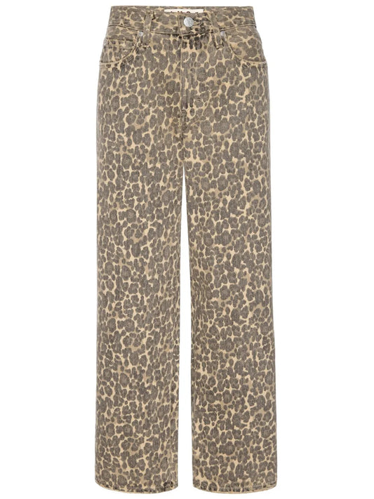 Leopard-Print Straight-Leg Jeans