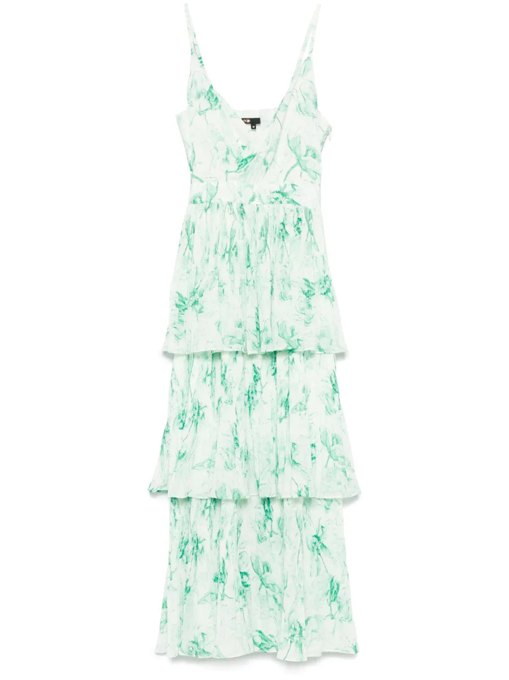 Patterned Ruffled Maxi Dres