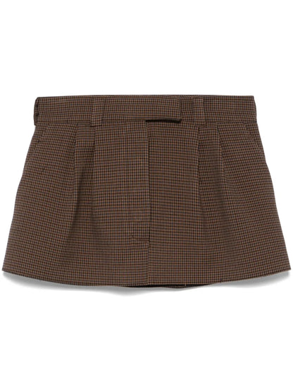 Dogtooth-Pattern Mini Skirt