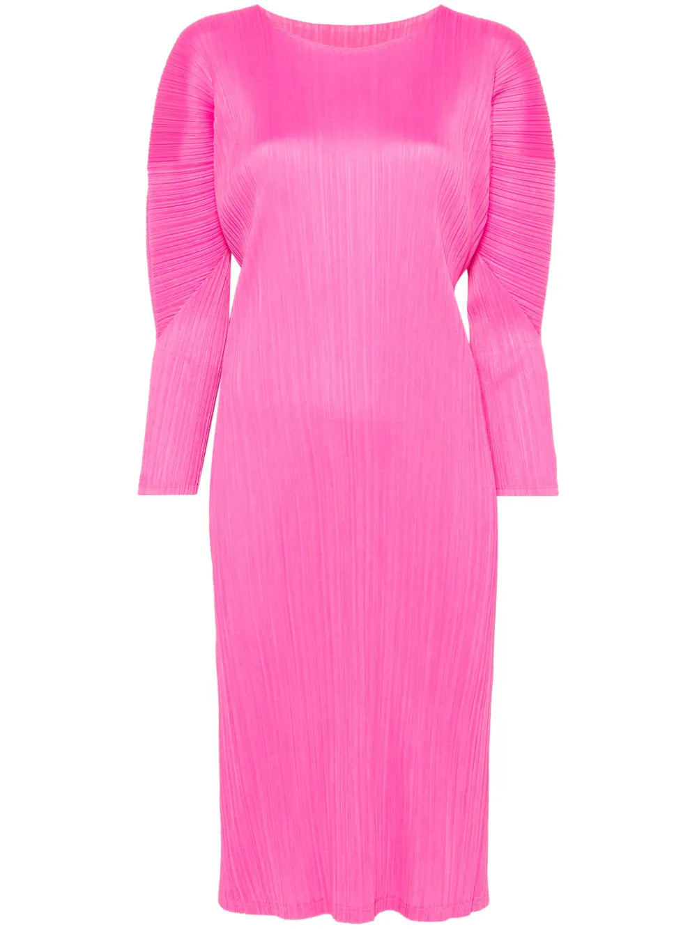 Plissé Midi Dress