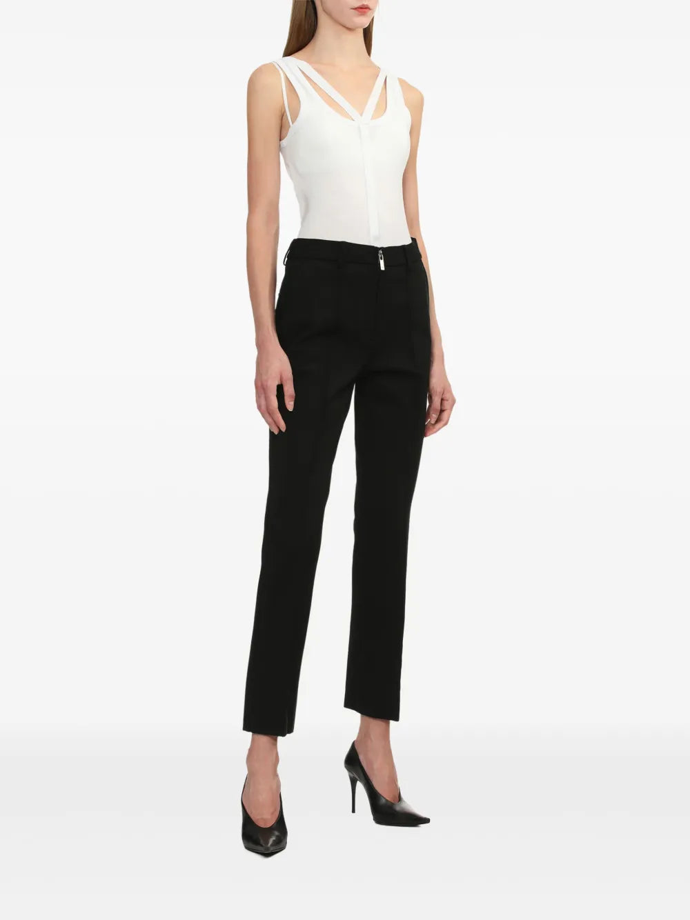 Exposed-Zip Trousers