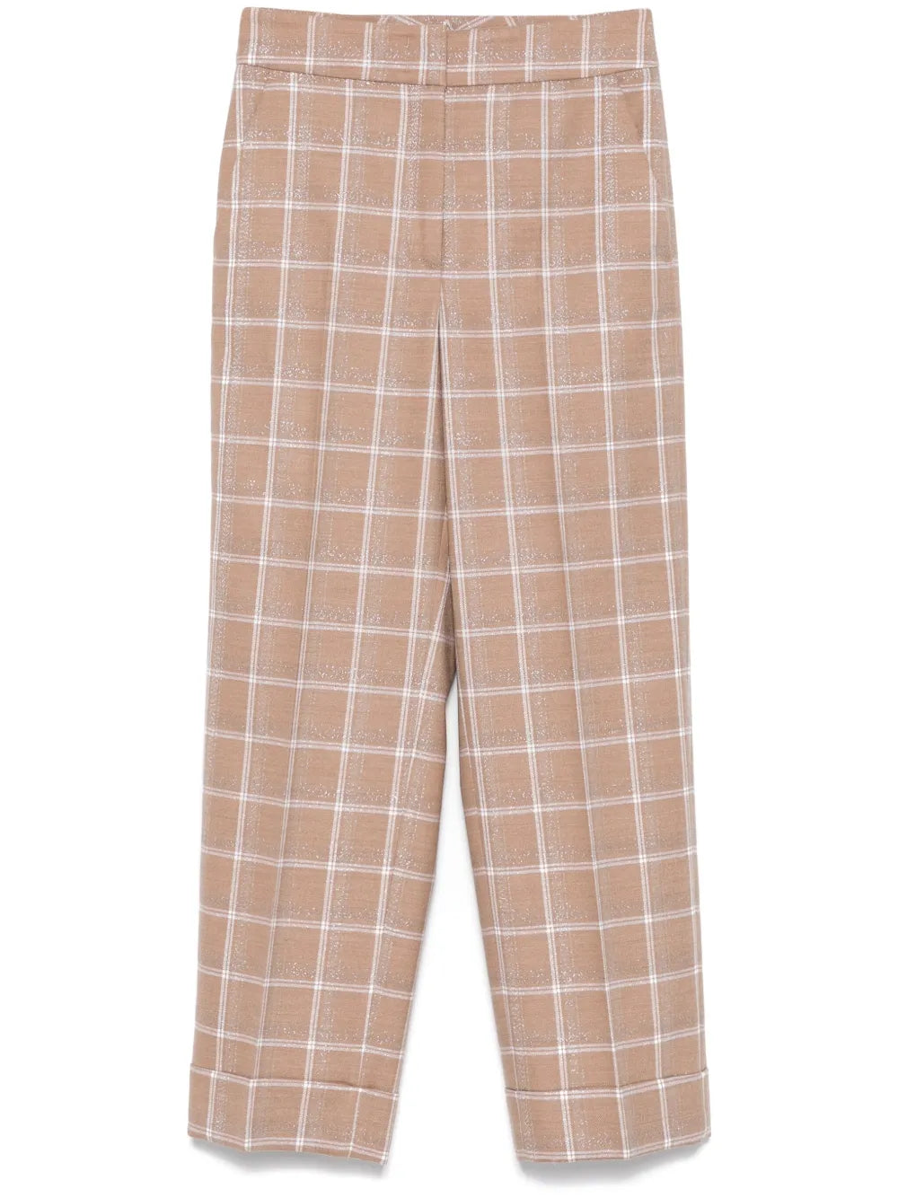Checked Lurex-Detail Trousers