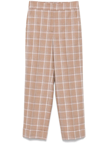 Checked Lurex-Detail Trousers