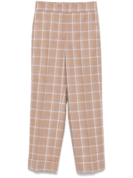 Checked Lurex-Detail Trousers