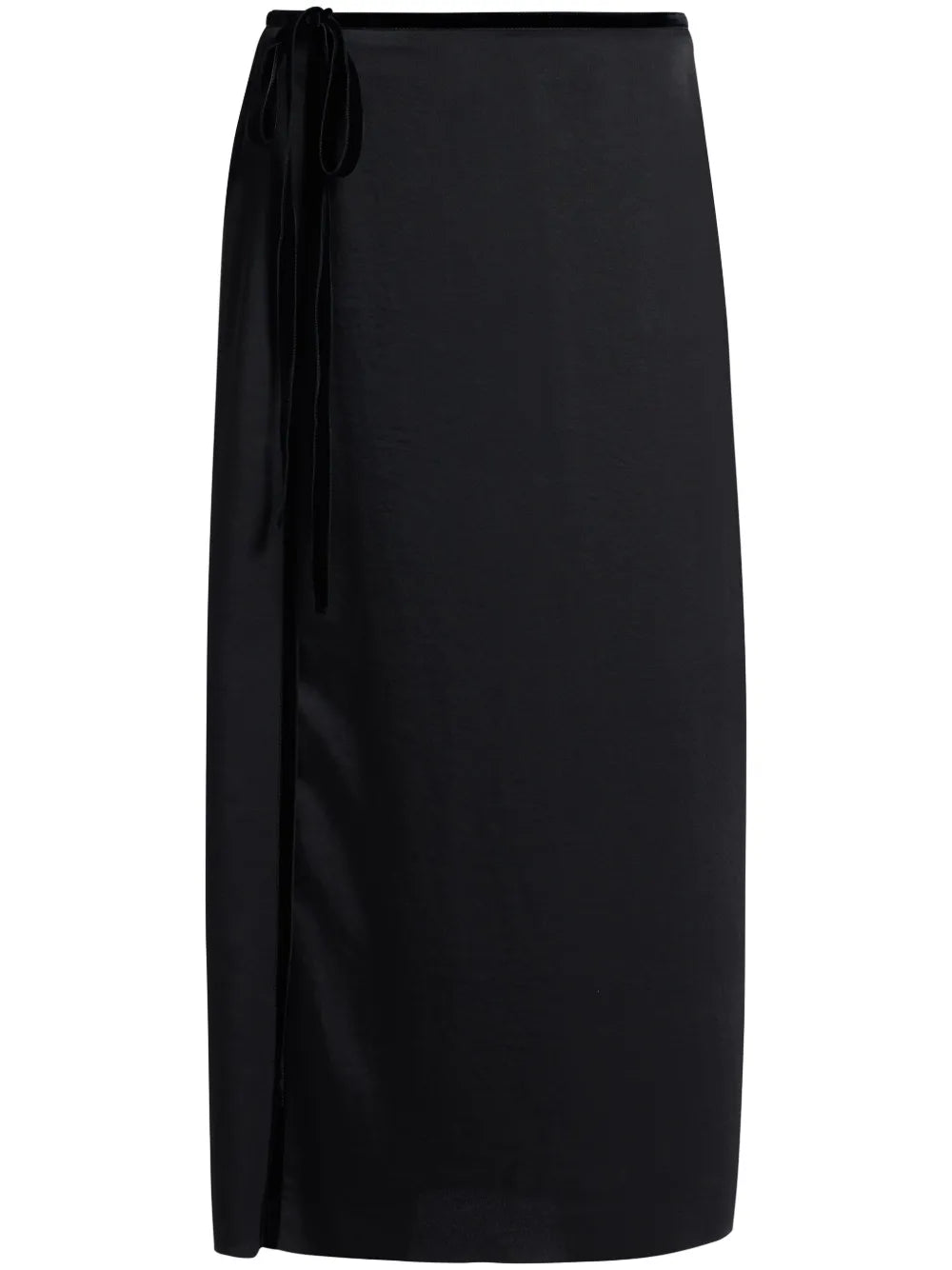 Velvet-Trim Midi Skirt