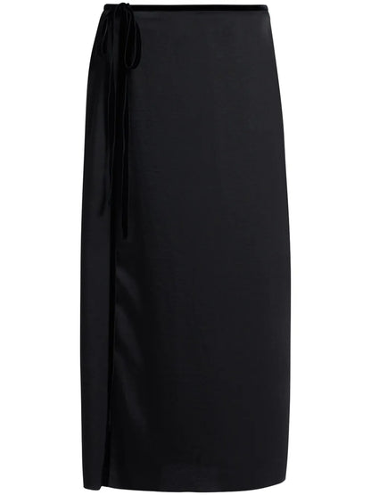 Velvet-Trim Midi Skirt
